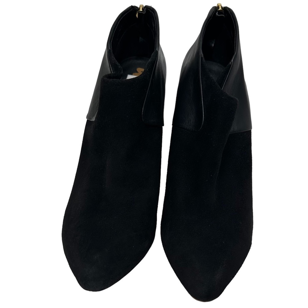 Sam Edelman Black Leather and Suede High Heel Booties Size 7 1/2M.